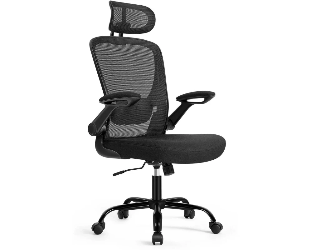 Songmics Bürostuhl mit klappbaren Armlehnen