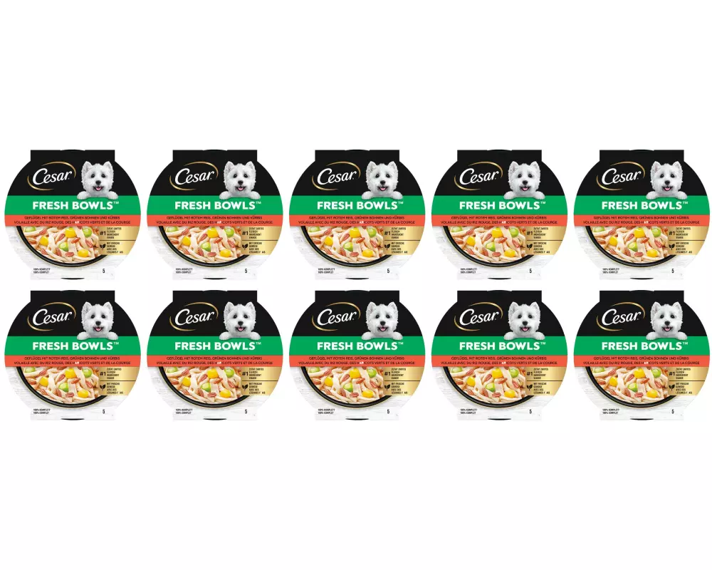 Cesar Nassfutter Fresh Bowls Huhn, Karotten 10 x 85 g