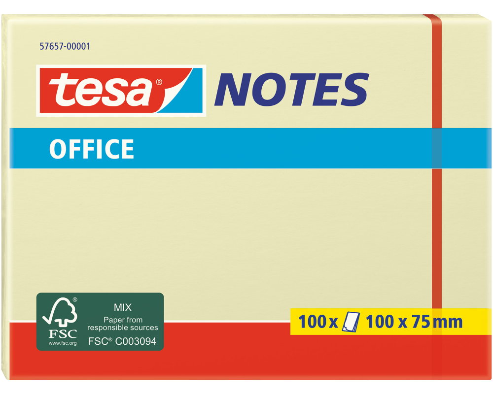 TESA Office Notes 75x100mm 576570000 gelb 100 Blatt