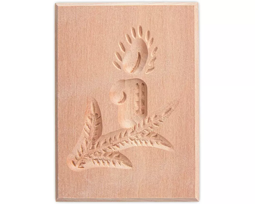 Städter Springerle-Model Zweig mit Kerze 5.5 x 8 cm