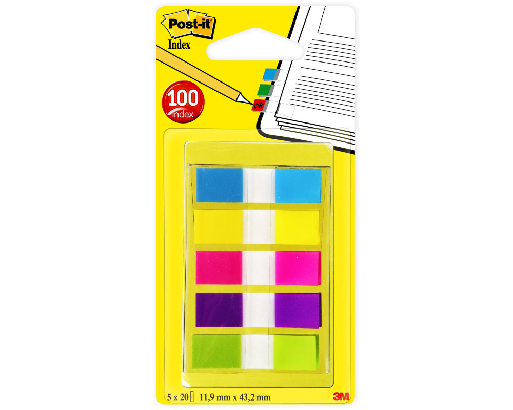 POST-IT Index 683-5CBP 5 für 3 ass.