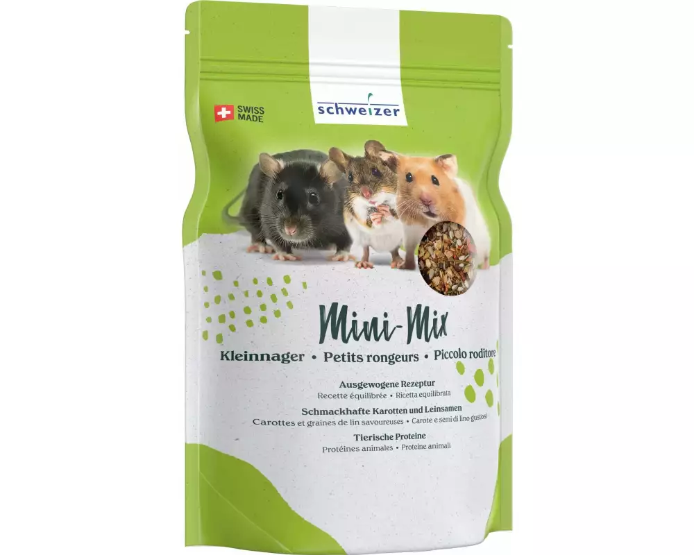 Eric Schweizer Hauptfutter Mini-Mix für Rennmäuse, Hamster & Ratten, 950 g
