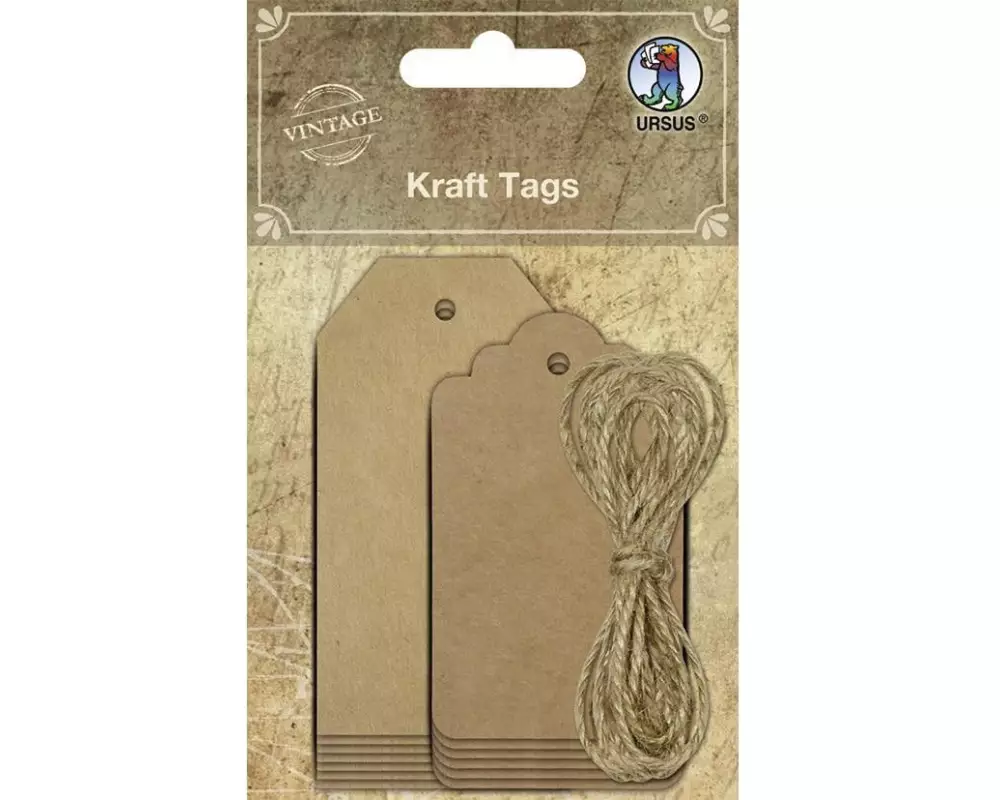 URSUS Geschenkanhänger 12 Stück, Braun