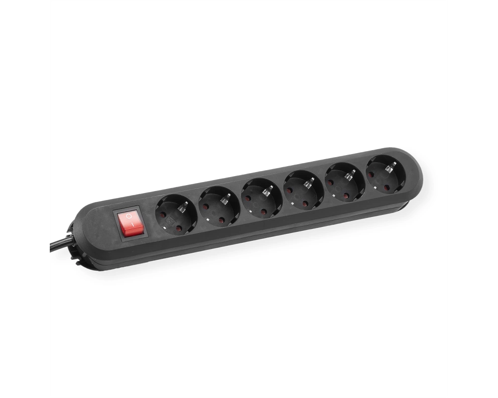 BACHMANN SMART Steckdosenleiste 6x Schutzkontakt, Schalter, schwarz, 1,5 m