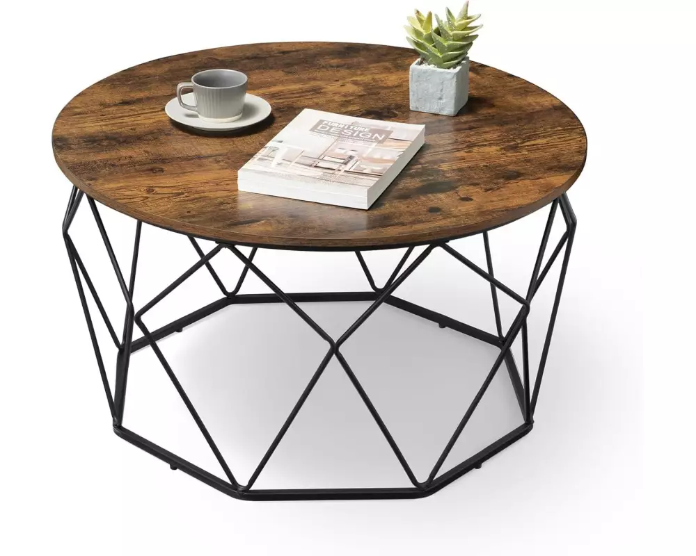 VASAGLE Couchtisch 80 x 45 cm, Schwarz/Braun