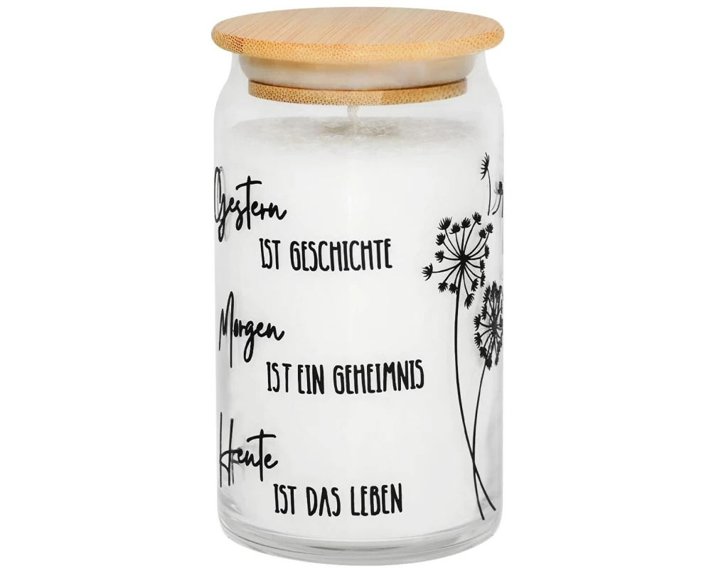 Candle Factory Kerze im Glas Gestern Morgen Heute 12 x 7 cm
