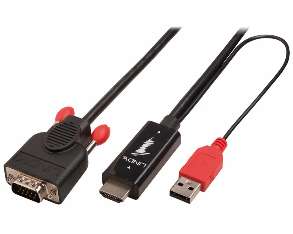 LINDY Video Cable, HDMI-VGA M-M, 3m, black