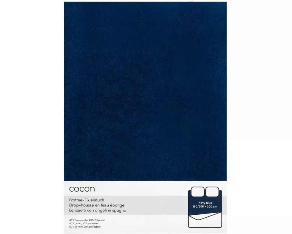 COCON Fixleintuch Frottee 180-200 x 200 cm, Marineblau