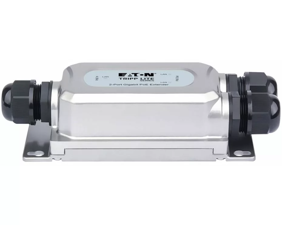 EATON TRIPPLITE 2-Port, Gigabit, Ethernet, PoE+, Extender/Repeater, Cat5e/6/6a, 95W, IP67, IK10, 328ft, 100m