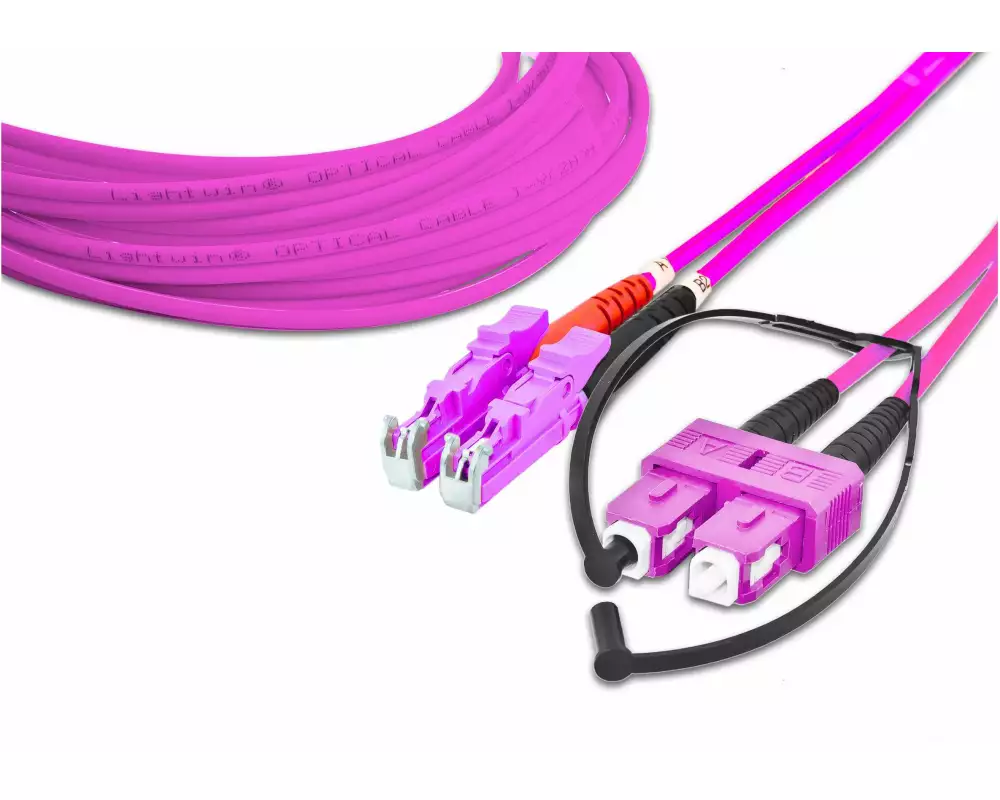 Lightwin LWL-Patchkabel Multimode LSH – SC, OM4, Duplex, 1 m