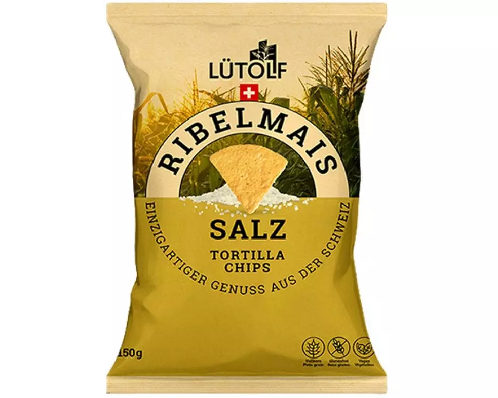 Lütolf Ribelmais Tortilla Chips mit Salz 150 g