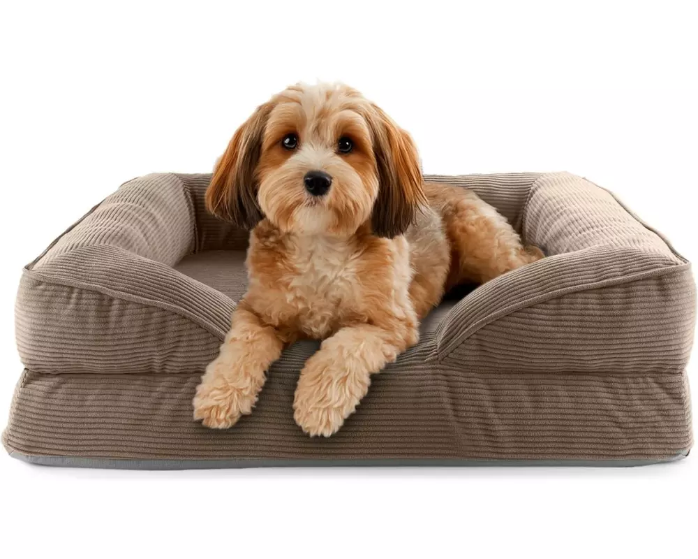 Lumaland Hundebett Indoor Cord S Hellbraun