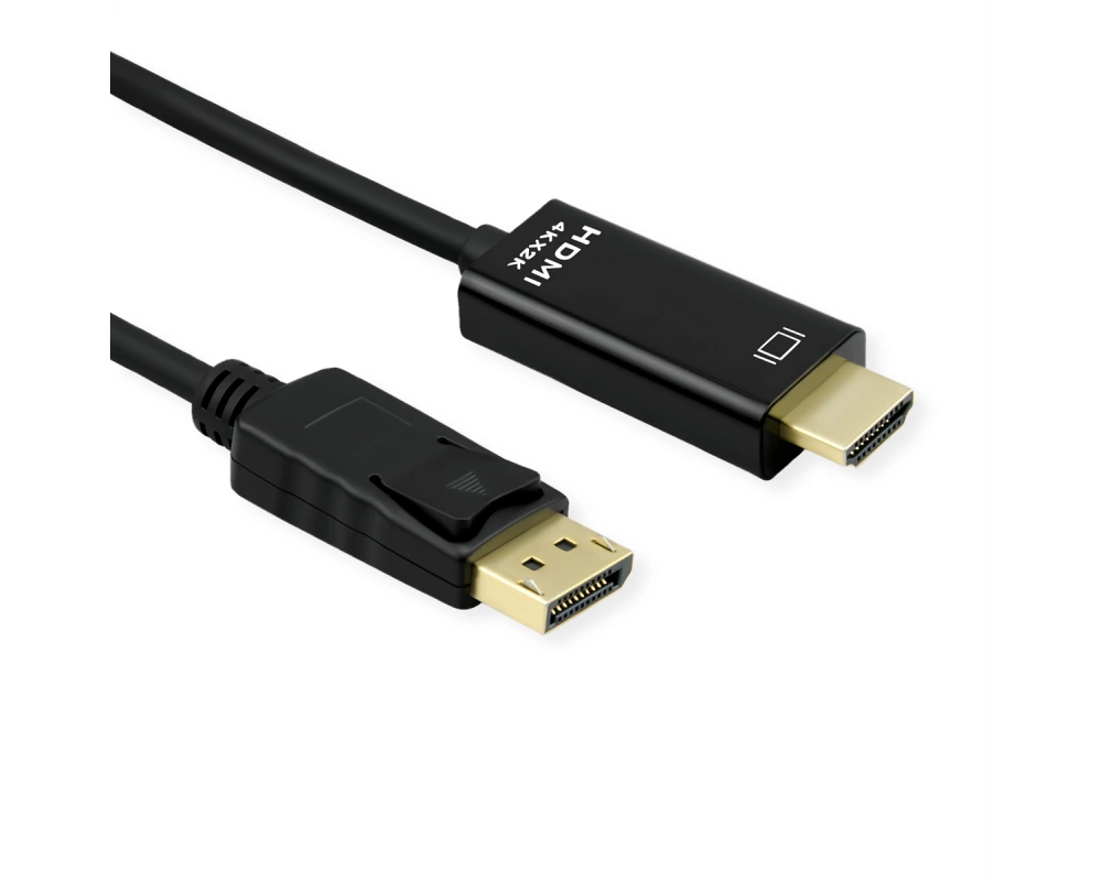 ROLINE DisplayPort Kabel DP - UHDTV, Slim, ST/ST, schwarz, 1 m