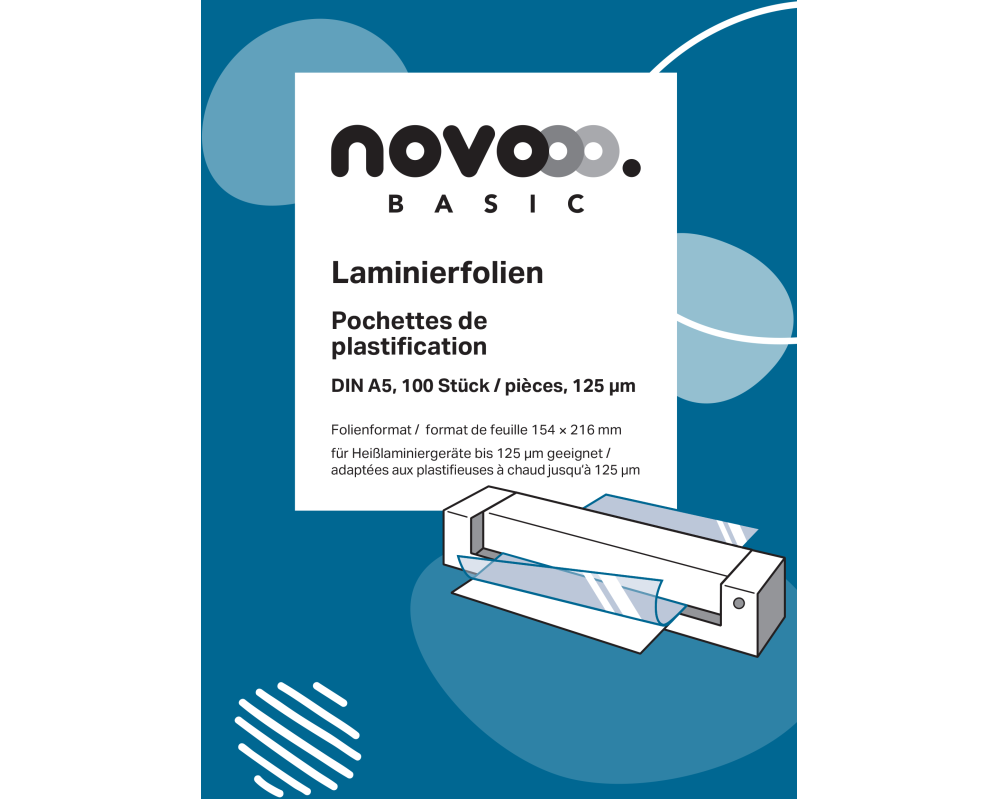 NOVOOO Laminierfolie A5 47040000 glanz, 125my 100 Stück