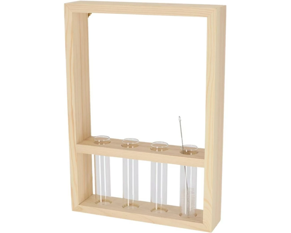 Esschert Design Reagenzglaswandrahmen S 38 cm, Nature/Transparent