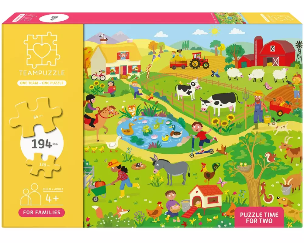 Teampuzzle Puzzle On the Farm 2 Schwierigkeitsstufen, 48 x 33 cm