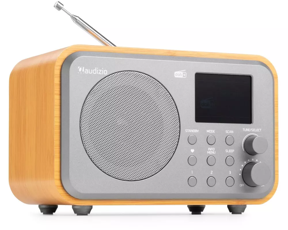 Audizio Milan-Bamboo DAB+ Radio mit BT u. FM, bambusfarben Grau