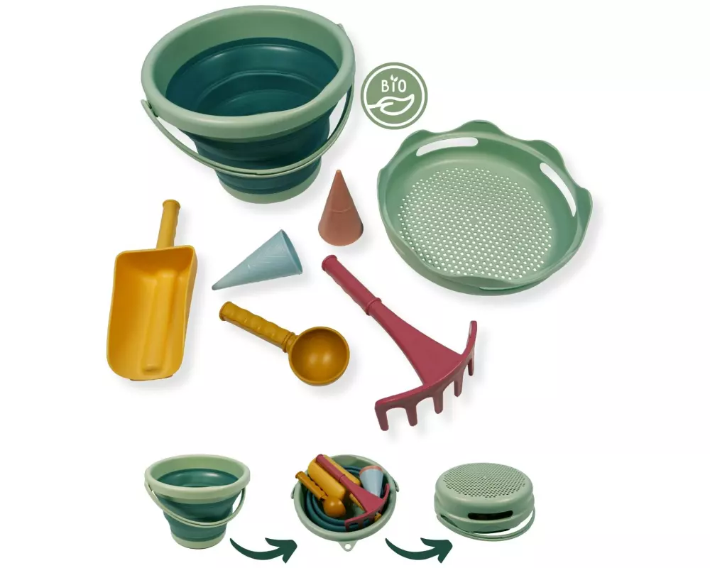 Schildkröt Funsports 7in1 Sand Toys Falteimer Set Grün