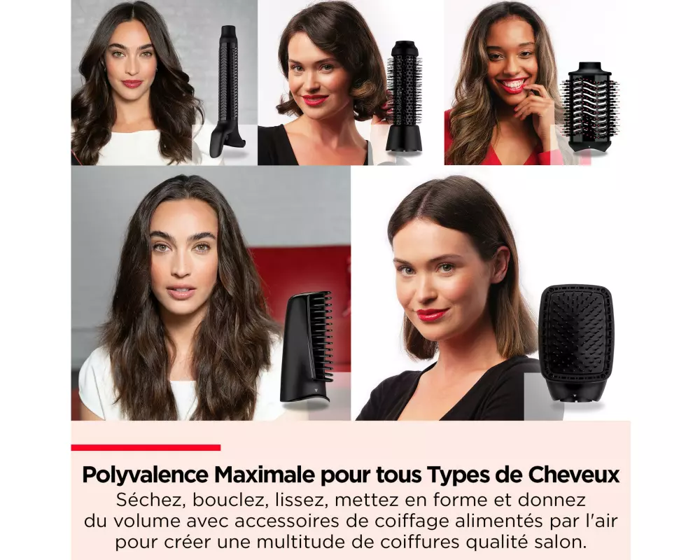 Revlon RVDR5371E 5-in-1 Multistyler Schwarz Rot 1100 W