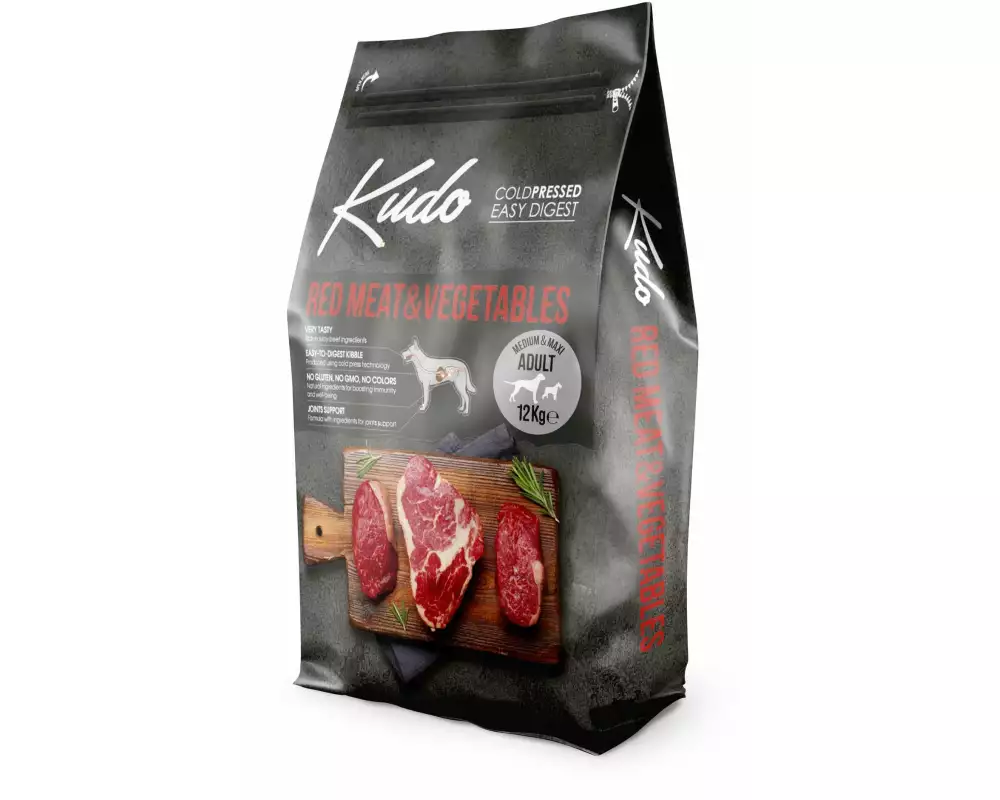 Kudo Trockenfutter Fleisch & Gemüse Medium & Maxi Adult, 12 kg