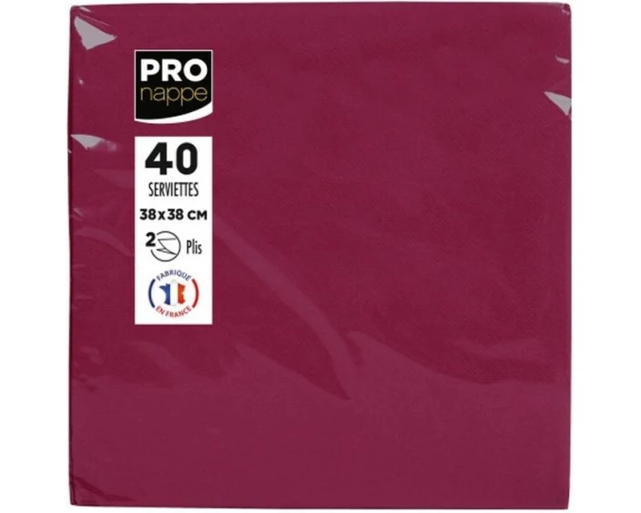 PRO nappe Papierservietten Bordeaux 38 cm x 38 cm, 40 Stück