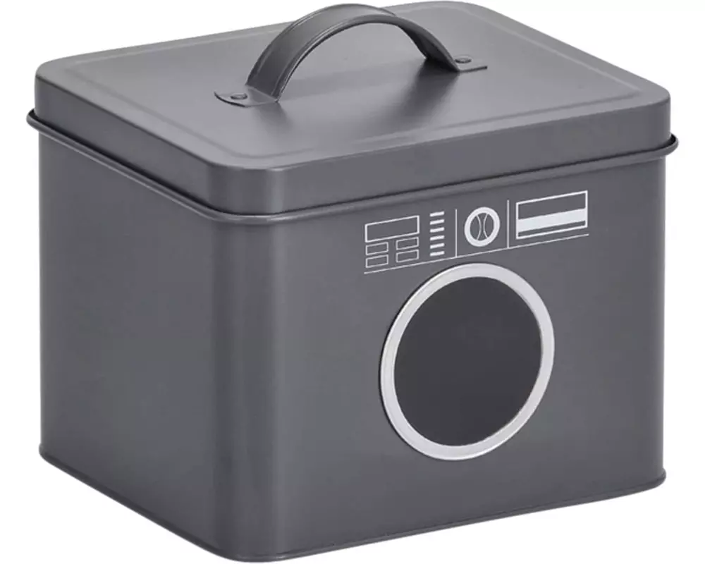 Zeller Present Waschmittelbox 18 x 15.5 x 14 cm, Metall, Anthrazit