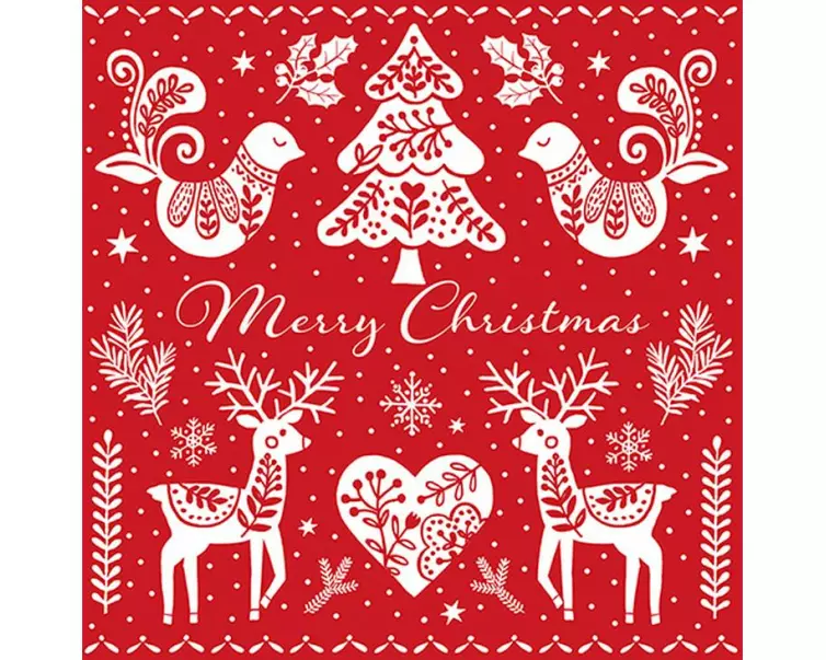 Braun + Company Servietten Atelier Weihnachtsfolklore 33 x 33 cm, 20 Stück