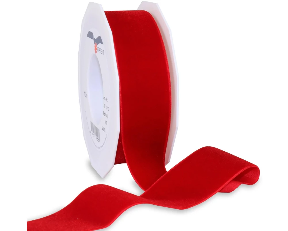 Pattberg Geschenkband Samt 40 mm x 10 m, Rot