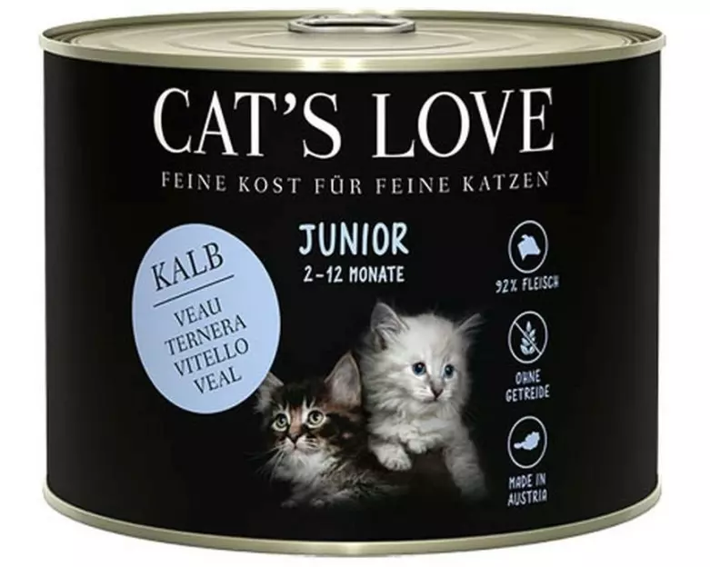 Cat's Love Nassfutter Junior Kalb, 200 g