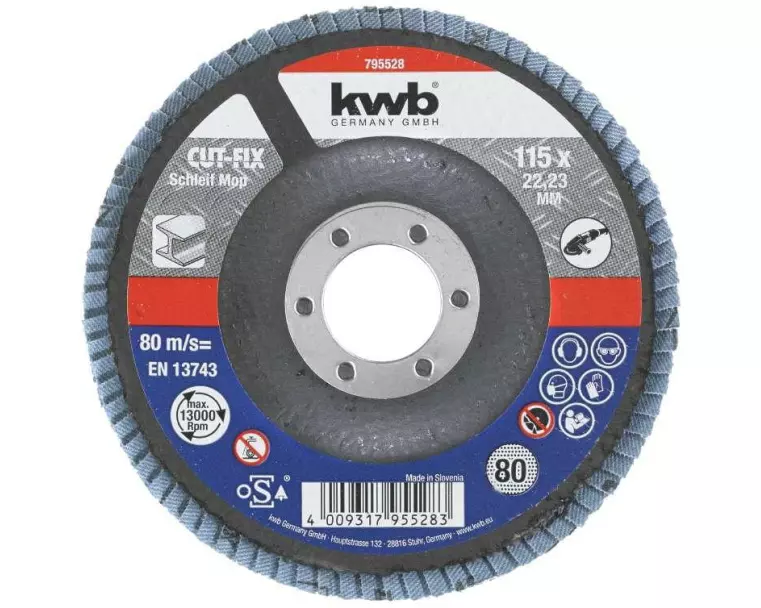 kwb Schleifscheibe Metall 115 mm K80