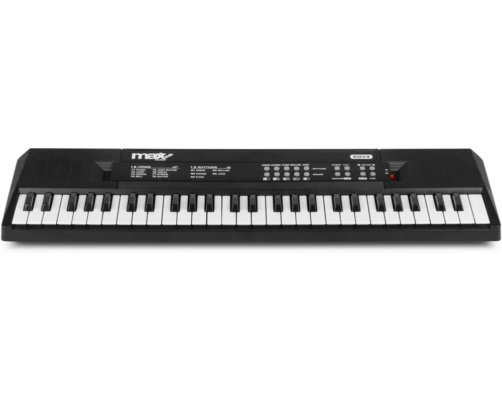 MAX Keyboard KD54 Tragbares Kinderkeyboard mit Mikrofon Schwarz