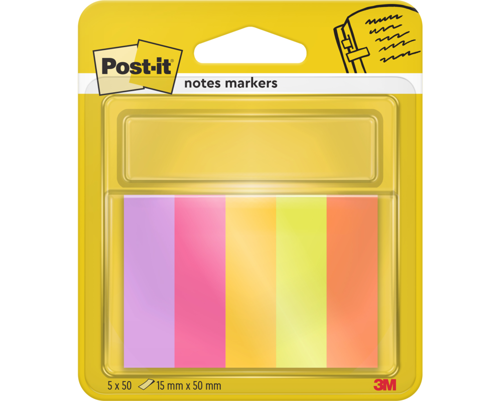 POST-IT Page Marker 15mmx50mm 670-5TFEN 5 Farben 5x50 Streifen