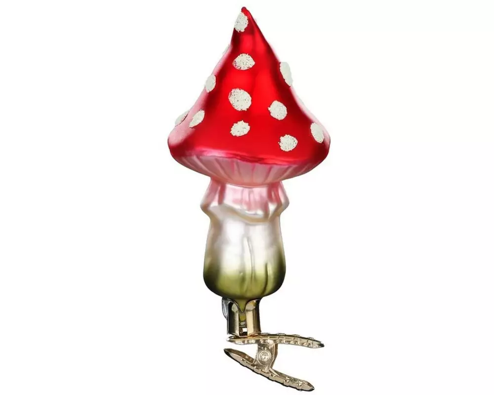 Inge Glas Manufaktur Weihnachtskugel Fliegenpilz Mehrfarbig