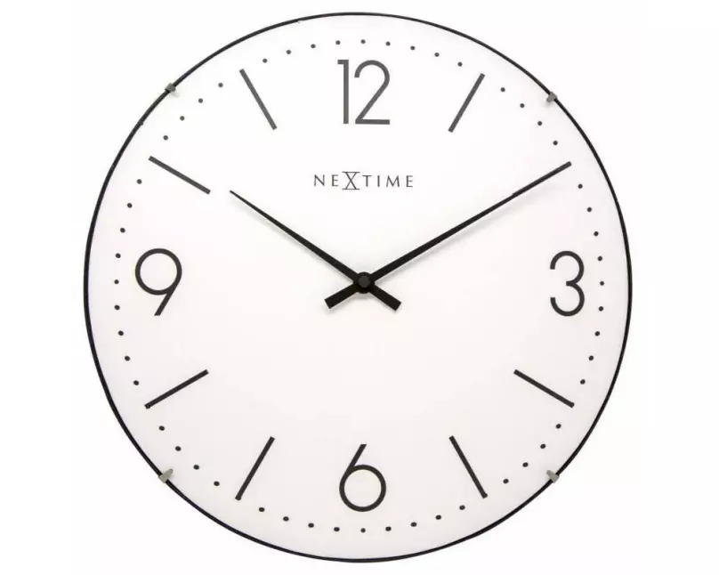 NeXtime Wanduhr Basic Ø 35 cm Weiss