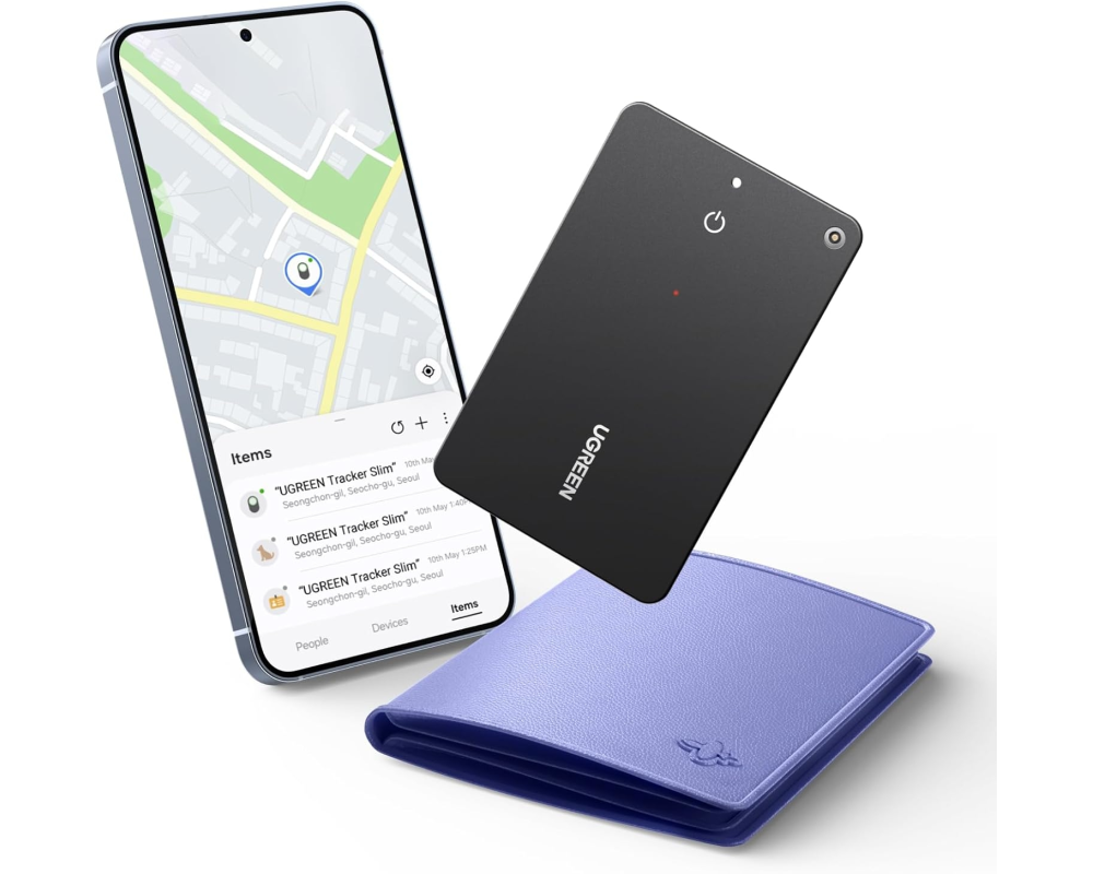 UGREEN Tracker Samsung SmartThings 55770 Slim Card,Black