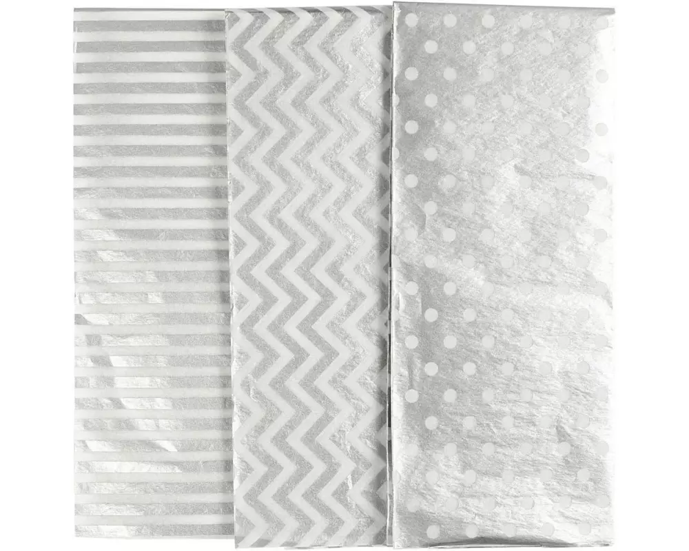 Creativ Company Geschenkpapier 50 x 70 cm Silber, 6 Blatt