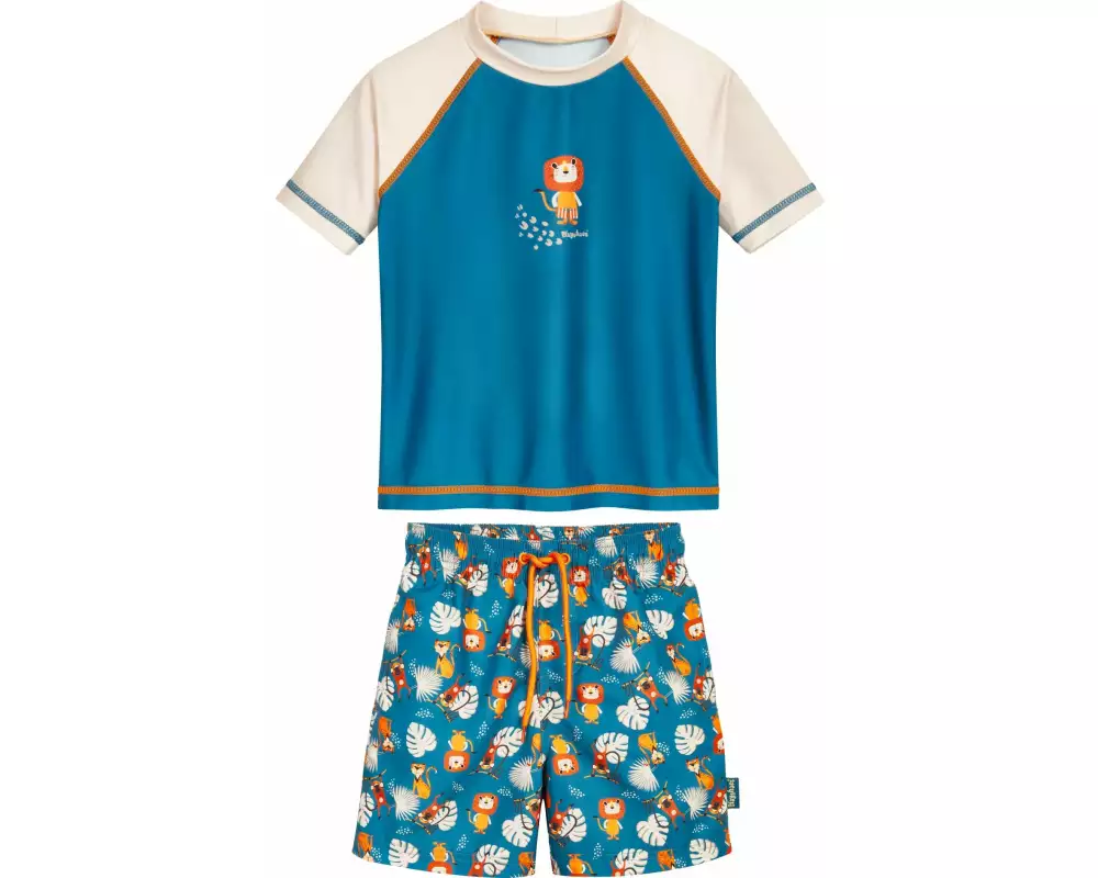 Playshoes UV-Badebekleidungsset Dschungel Petrol Gr. 98/104