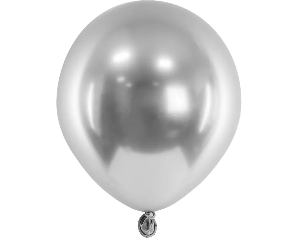 Partydeco Luftballon Glossy Silber, Ø 12 cm, 50 Stück