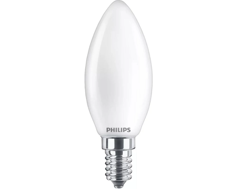 Philips LED Filament-Kerzenlampe, Milchglas, 40W, B35, E14, 6er-Pack