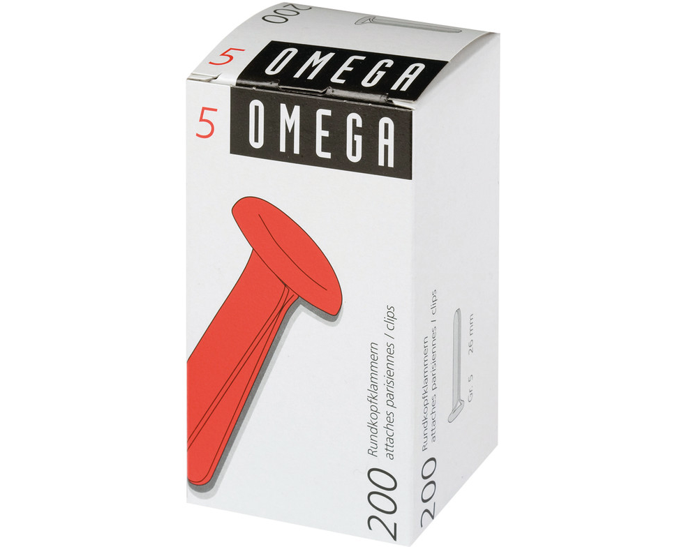 OMEGA Rundkopfklammern 5 26mm 134020592 Alu 100 Stück