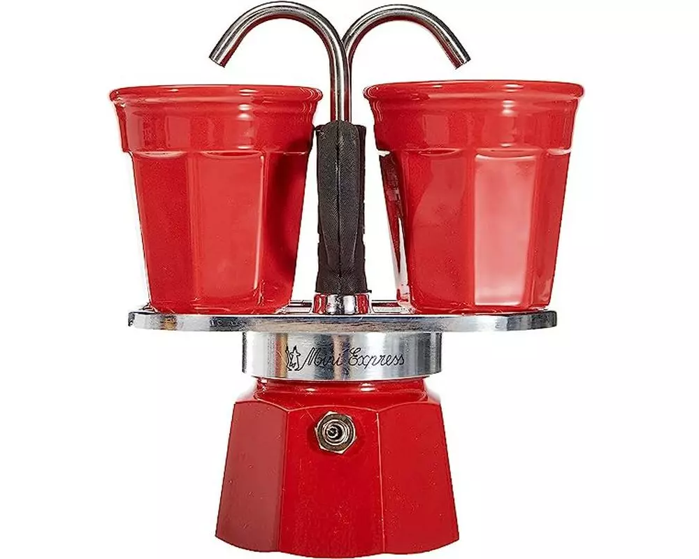 Bialetti Mini Express 2 Tassen, Rot