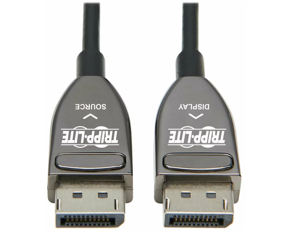 EATON TRIPPLITE DisplayPort, Active Optical Cable, AOC, 8K, 60 Hz, M/M, CL3 Rated Latching Connectors, Black, 20m 65 ft.
