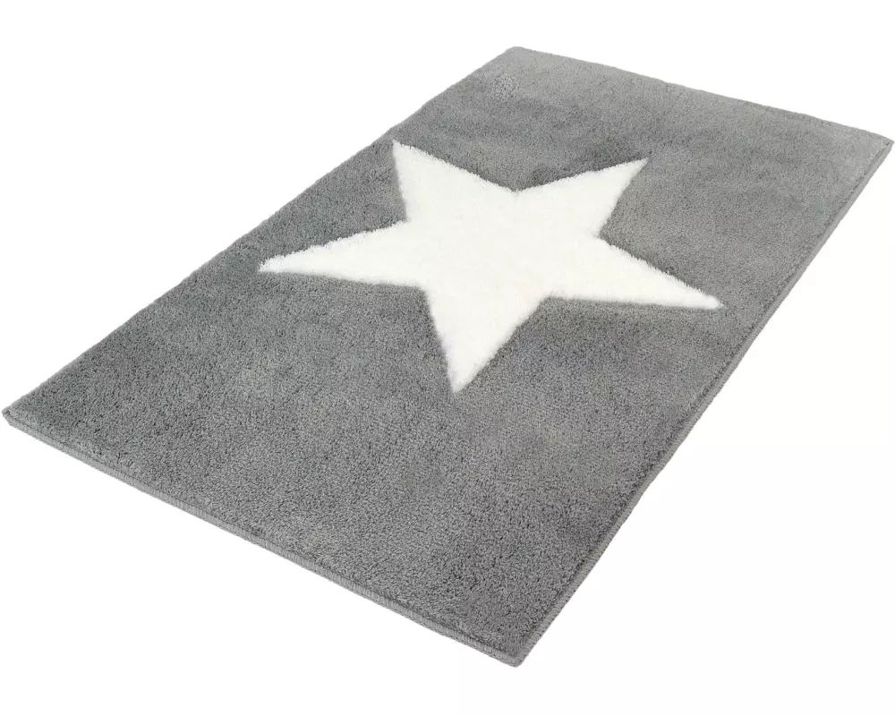 Kleine Wolke Badteppich Sigma 70 x 120 cm, Grau/Weiss