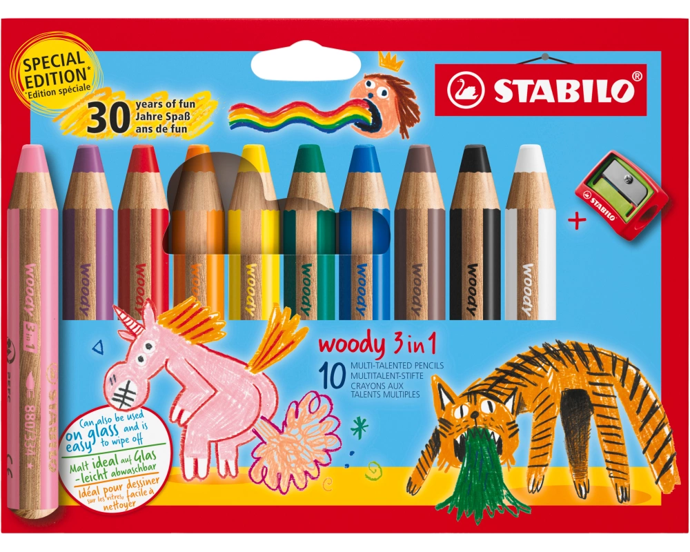 STABILO Farbstifte Woody 3 in 1 880/10-3 30 Years 10 Stück