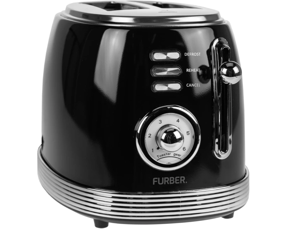 FURBER Toaster Brando Schwarz glanz