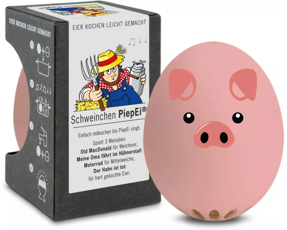 PiepEi Küchentimer Singende Eieruhr Schweinchen, Rosa
