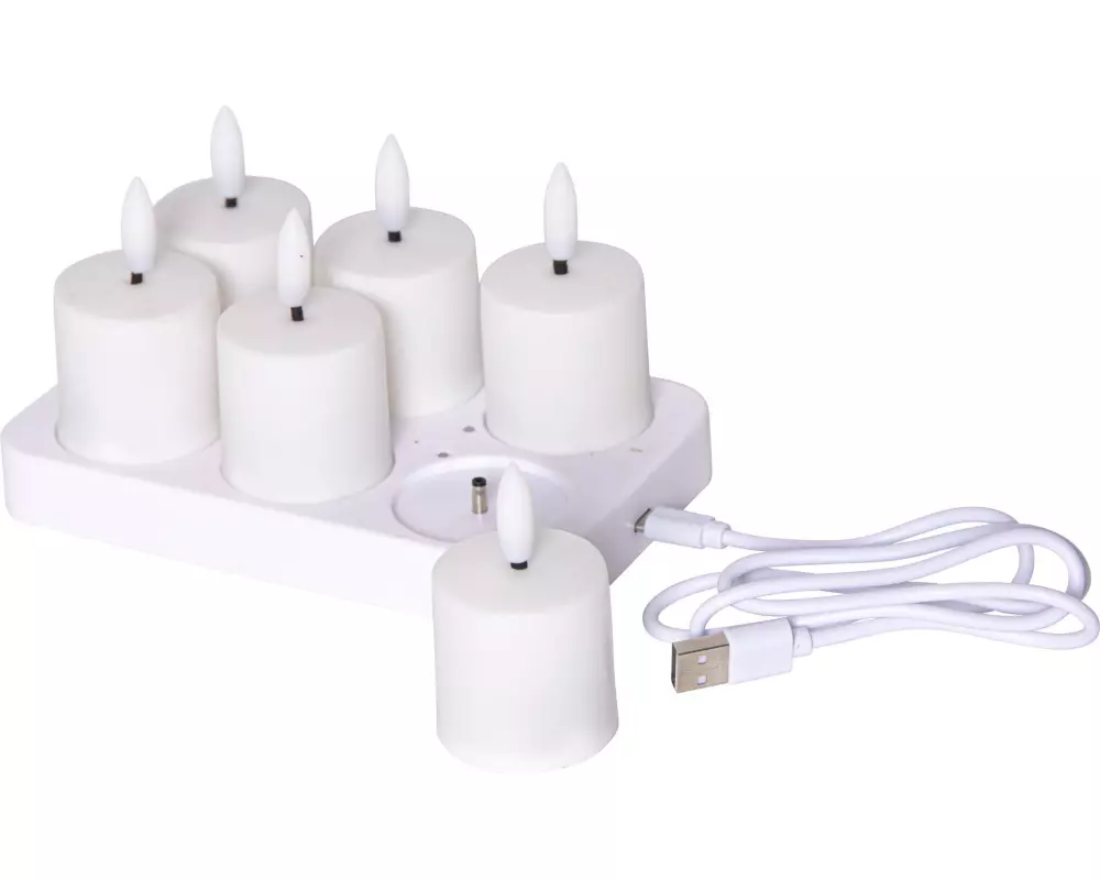 Star Trading LED-Kerzen Set Flamme Charge, 6 Stück