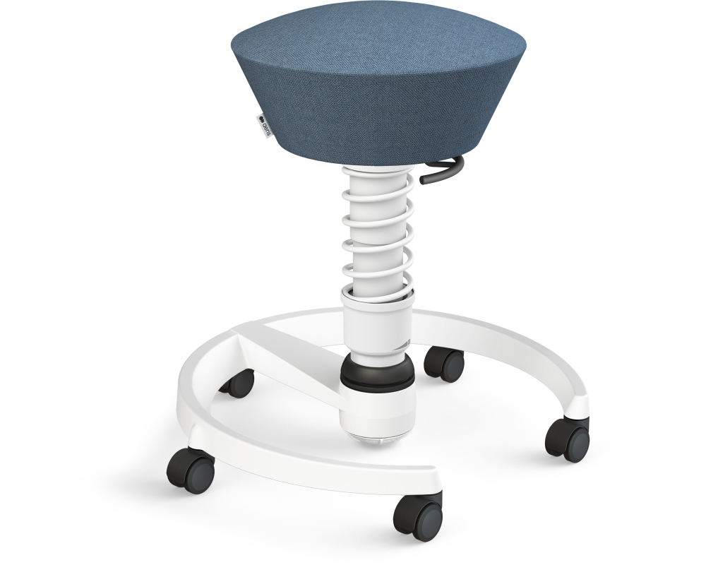 AERIS Sitzhocker Swopper 102HBSTWHWHC weiss/blau, mit Rollen