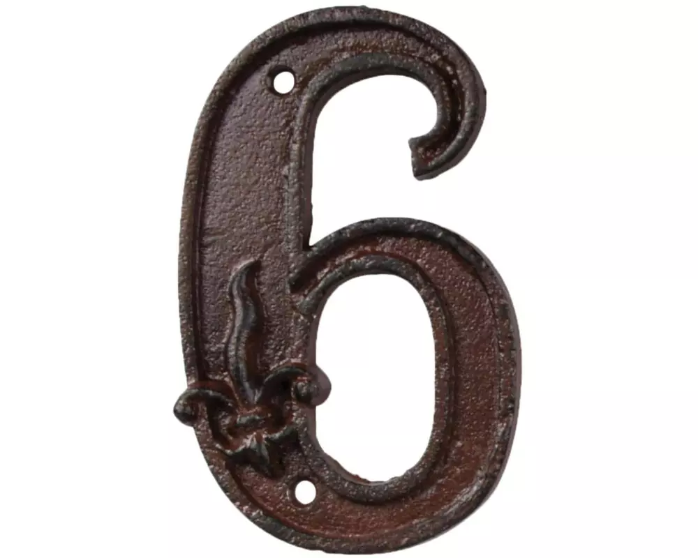 Esschert Design Hausnummer 6 aus Gusseisen