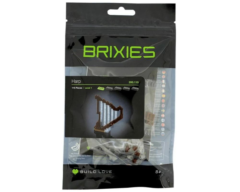 BRIXIES Bausteinmodell Harfe aus 115 Bausteinen